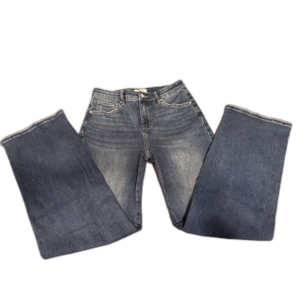 MOCO Boutique Dark Wash‎ Tummy Control Jeans | Raw Hem | Size 9/29